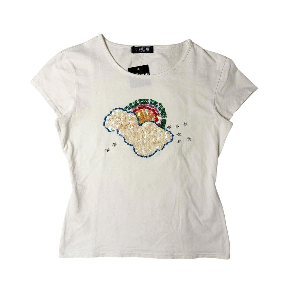 Morgan de Toi sequin rainbow baby tee